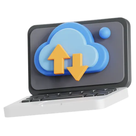 Cloud-Laptop  3D Icon