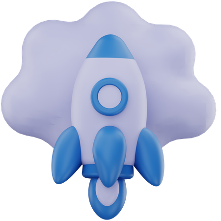 Cloud launch  3D Icon