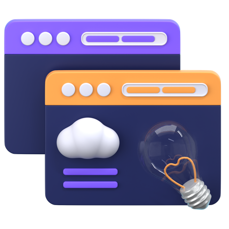 Cloud Light Bulb  3D Icon
