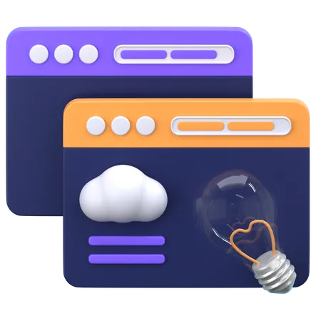 Cloud Light Bulb  3D Icon