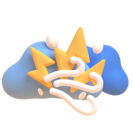 Cloud Lightning 3D Illustration