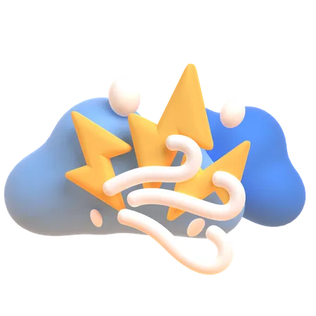 Cloud Lightning  3D Illustration