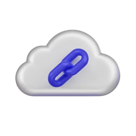 Elevate Your Designs With Our Cloud Link With Chain 3 D Icon Symbolizing Connectivity And Security This Illustration Adds A Modern Touch To Your Projects Enhance Visual Impact And Convey Strength 3D Icon