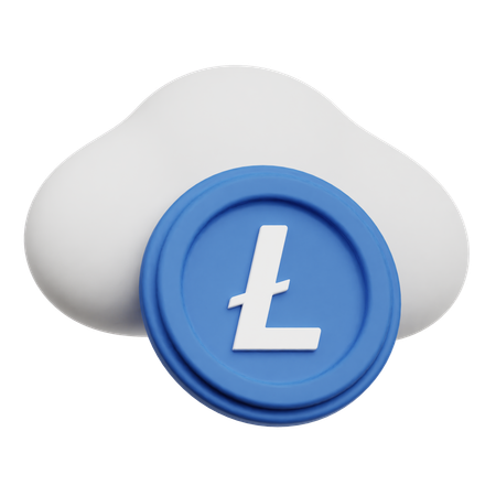 클라우드 라이트 코인  3D Icon
