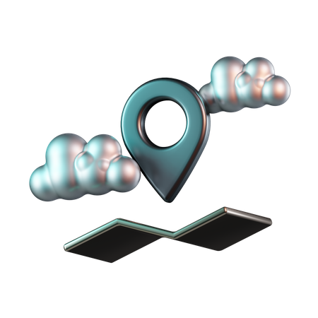 Cloud Location Maps  3D Icon
