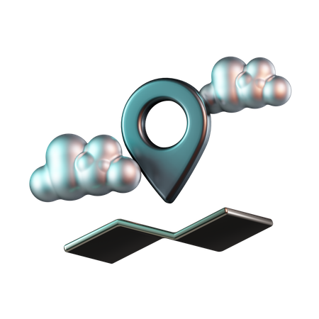 Cloud Location Maps  3D Icon
