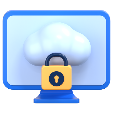 Cloud lock  3D Icon