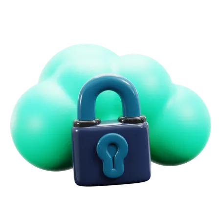 Cloud lock  3D Icon