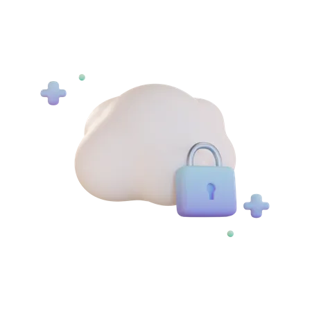 Cloud Lock  3D Illustration