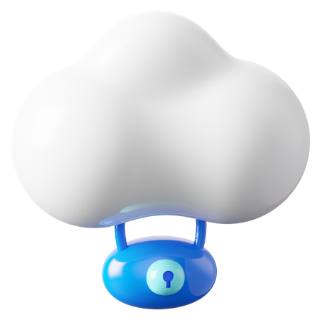 Cloud Lock 3D Icon