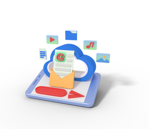 Cloud Mail  3D Icon