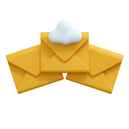 Cloud mail message  3D Icon