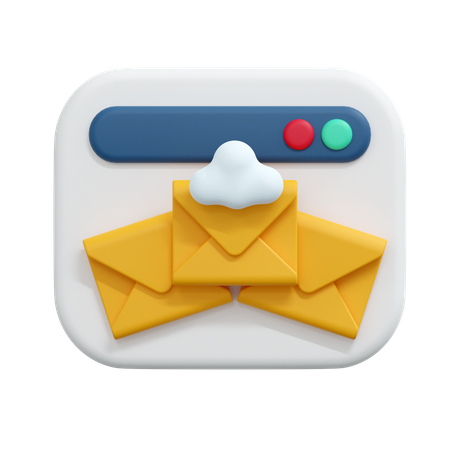 Cloud mail message  3D Icon