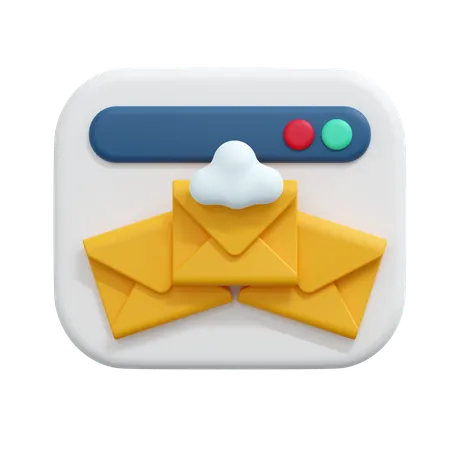 Cloud mail message  3D Icon