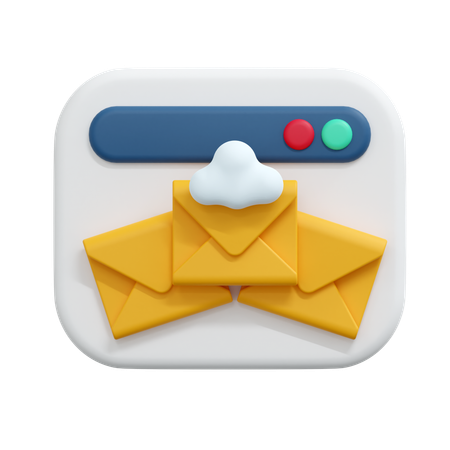 Cloud mail message  3D Icon