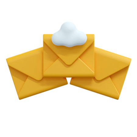Cloud mail message  3D Icon