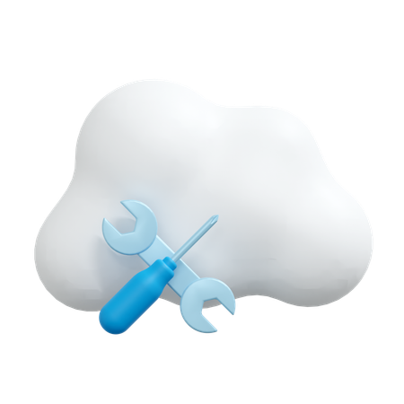 Cloud maintenance  3D Icon