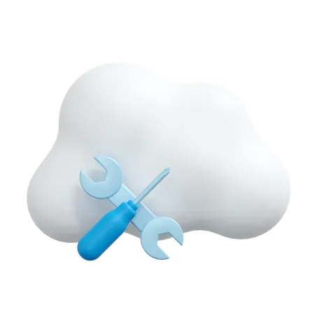 Cloud maintenance  3D Icon