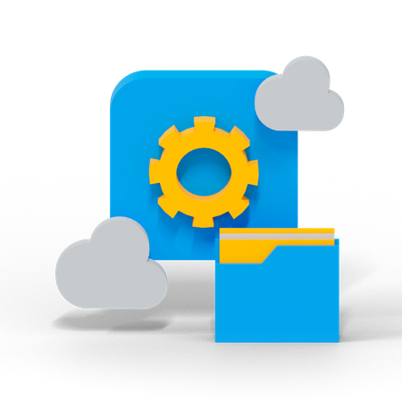 Cloud Management Data  3D Icon
