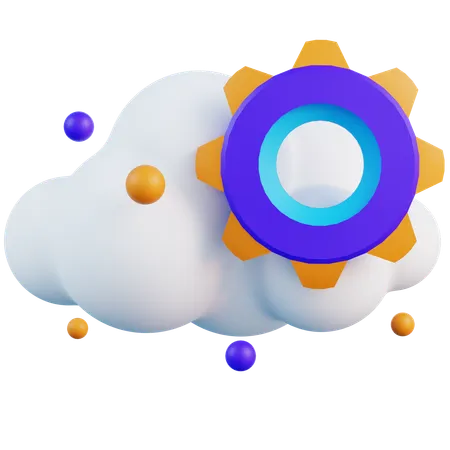 Cloud Management Setting  3D Icon
