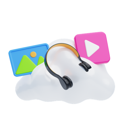 Cloud Media  3D Icon