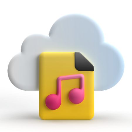 Cloud Media File  3D Icon