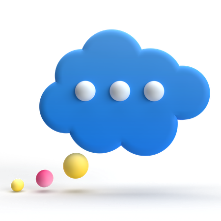 Cloud Message  3D Icon