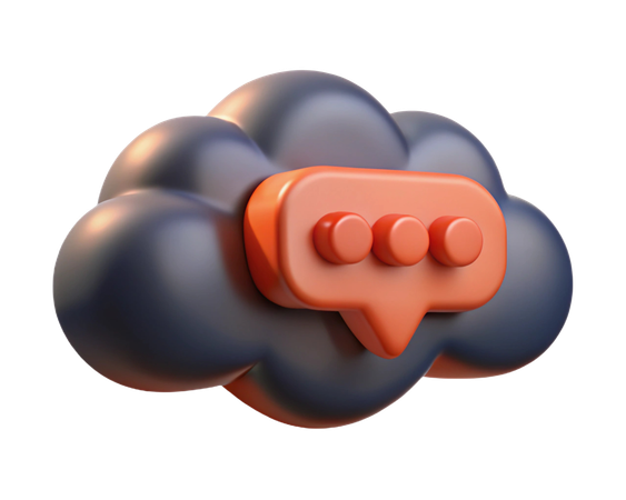 Cloud Message  3D Icon