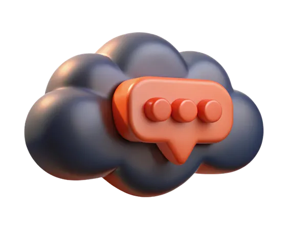 Cloud Message  3D Icon