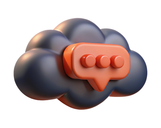 Cloud Message  3D Icon
