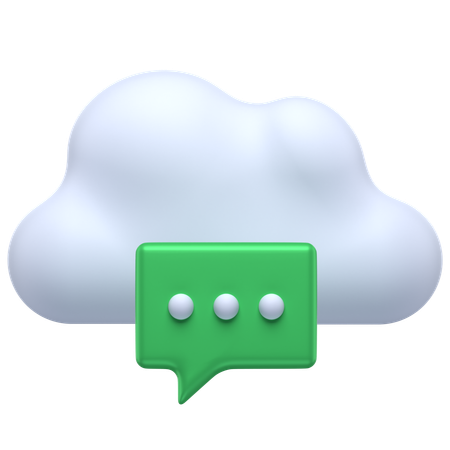 Cloud Message  3D Icon