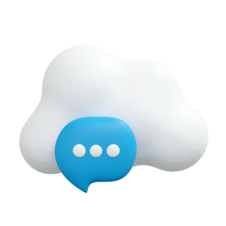 Cloud messaging service  3D Icon