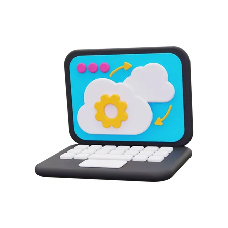 Cloud migrating  3D Icon