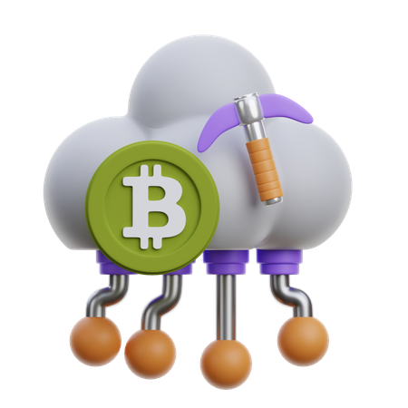 Cloud Mining  3D Icon