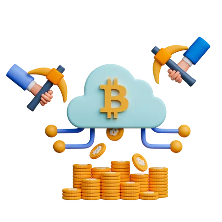 Cloud Mining  3D Icon