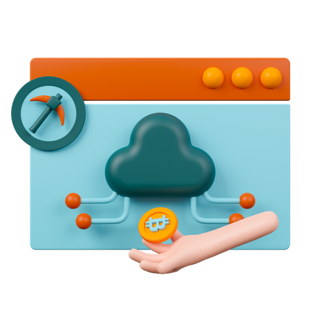 Cloud Mining  3D Icon