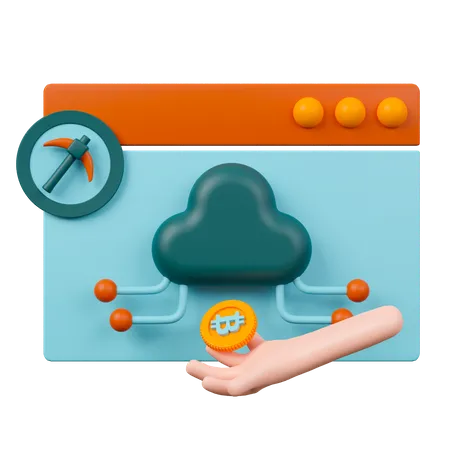 Cloud Mining  3D Icon