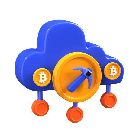 Cloud Mining  3D Icon