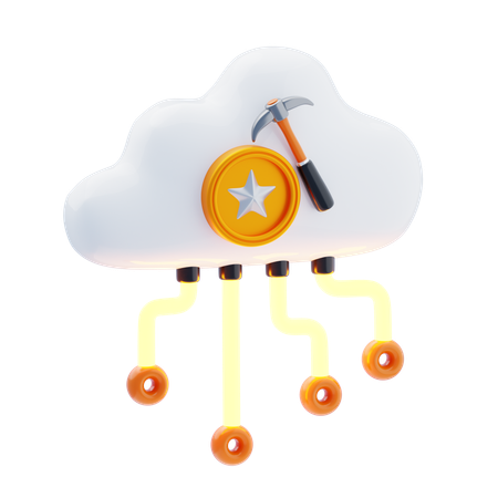 Cloud Mining  3D Icon