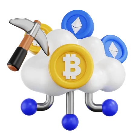Cloud Mining  3D Icon