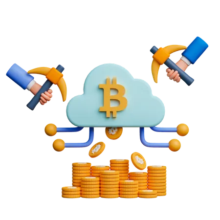 Cloud Mining 3 D Icon 3D Icon