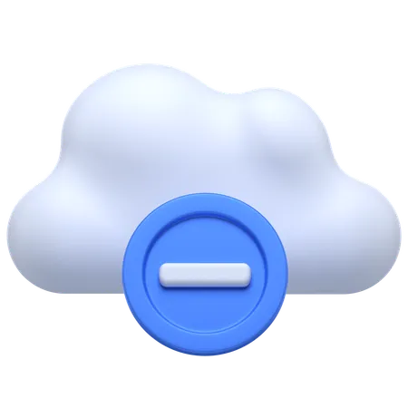 Cloud Minus  3D Icon