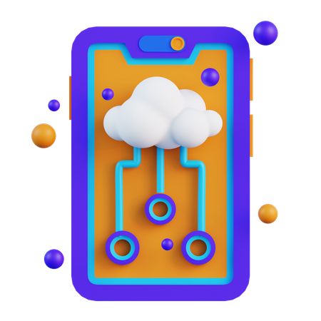 Cloud Mobile Phone  3D Icon