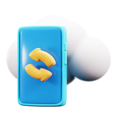 Cloud Mobile Sync  3D Icon