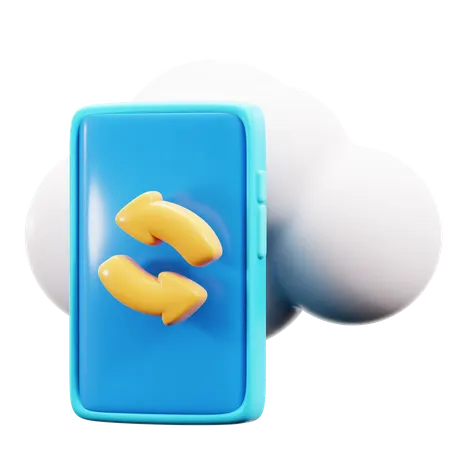 Cloud Mobile Sync  3D Icon