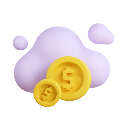Cloud Money Illustration 3D Icon