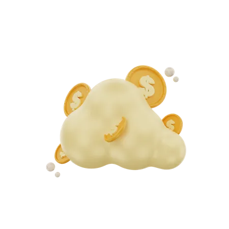 3 D Cloud Dollar Coin Icon Object Illustration 3D Icon