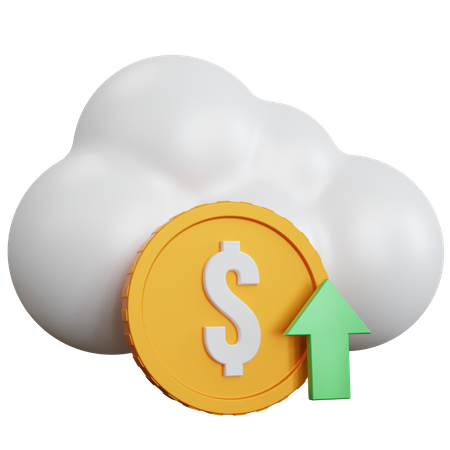 Cloud Money Increase  3D Icon