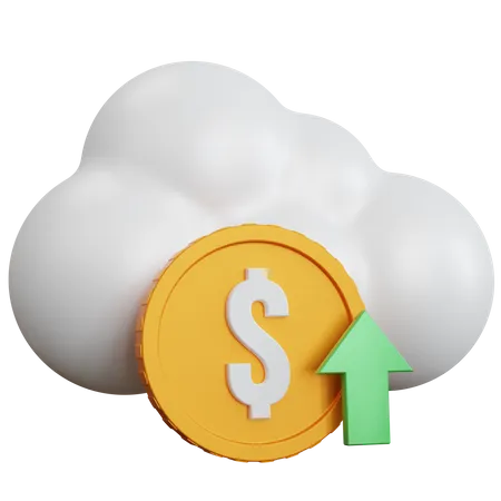 Cloud Money Increase  3D Icon