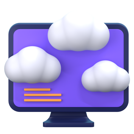 Cloud Monitor  3D Icon